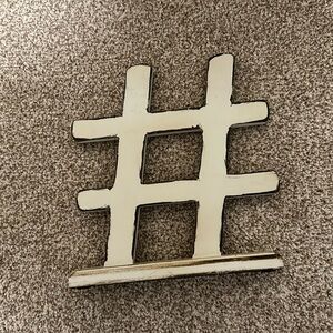 Hash tag decoration Wooden Decor - “#” perfect for office or shelf